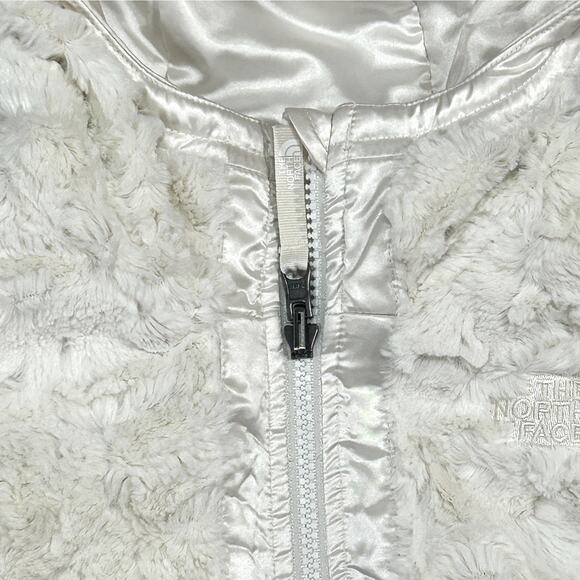 The North Face Reversible Winter Jacket Girls Hooded Soft White Coat 10/12 M - Picture 7 of 10